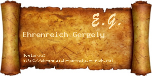 Ehrenreich Gergely névjegykártya